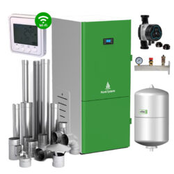 Centrala peleti compacta Mareli Premium RubynoR SBN 20-35KW- kit evacuare inox , pompa digitala, vas expansiune, termostat WiFi