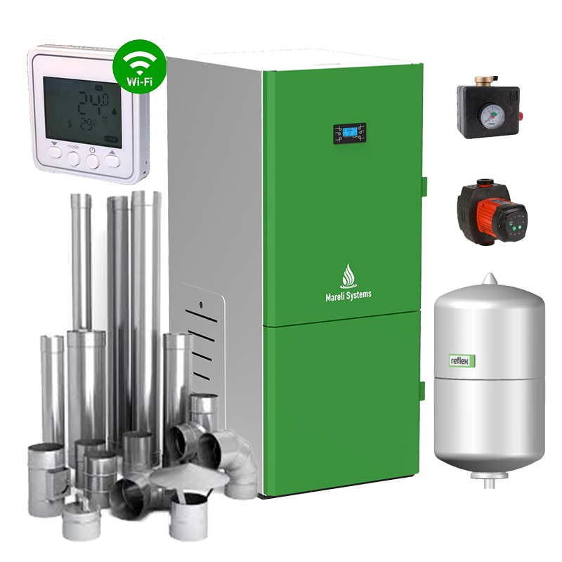 800x800sbn_mareli_kit__centrala_peleti_ Centrala peleti compacta Mareli Premium RubynoR ECOSTAR SBN 20-35KW- kit evacuare inox, grup de siguranta, pompa digitala, vas expansiune, termostat WiFi - imagine 1