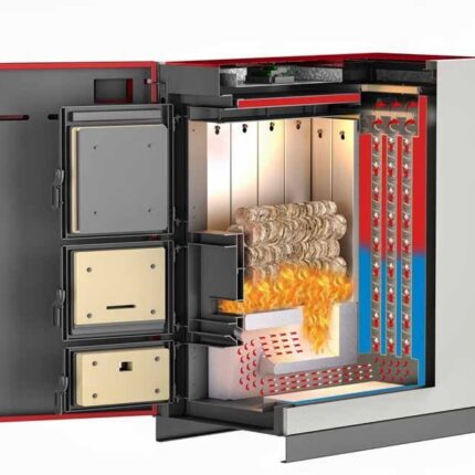 Cazan pe lemne combustibil solid cu gazeificare MS 35- 50kw