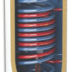 Boiler termoelectric 3Kw cu doua serpentine paralele de 120Litri,