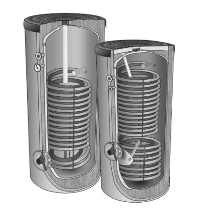 Reprezentare grafica Boiler apa calda 160l cu serpentina marita pentru pompa de caldura