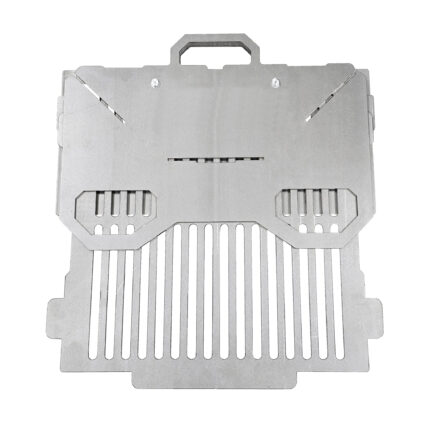 Gratar de gradina cu carbuni demontabil, pliabil, camping, reglabil, tabla de 3mm - 400x400mm
