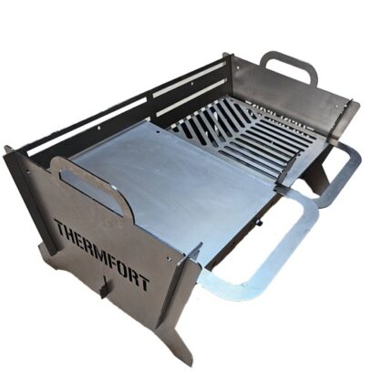 Gratar gradina cu carbuni demontabil, pliabil, camping, reglabil, tabla de 3mm - 600x380mm