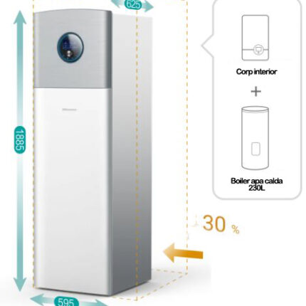 Pompa de caldura 230L- R32- de 8kW Hisense Hi-Therma split cu boiler incorporat