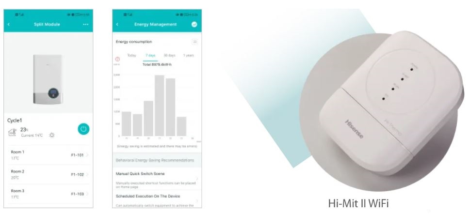 Pompa de caldura Hisense split Hi therma monobloc sapte zone individuale wifi
