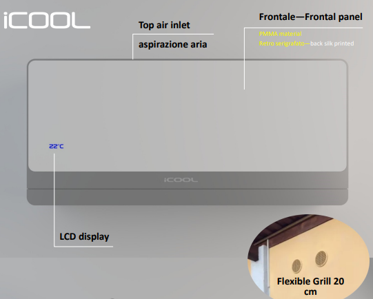 Aer conditionat FARA unitate exterioara iCOOL montaj tavan 2 aer conditionat fara corp exterior iCOOL airco Monoblock pompa de caldura AC Unit info