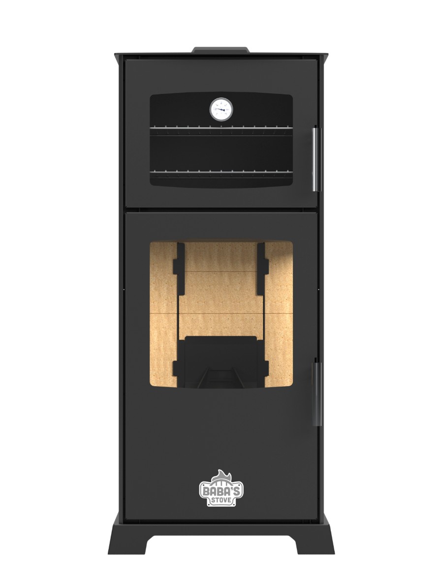 Soba de gatit pe peleti cu plita si cuptor GOLD E 12kW- cu cotroller digital si curatare automata