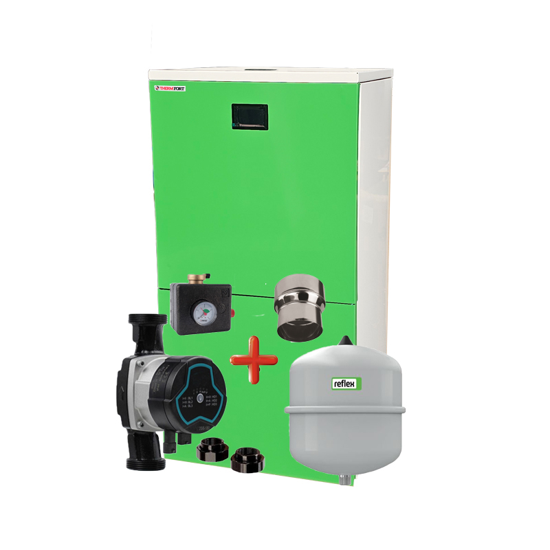 Centrala_compacta_pe_peleti_thermfort_TPB30kW_cu_pompa_Vas_reductie_supapa Centrala pe peleti compacta Thermfort 10-30kW TPB30- WiFi Modul incorporat- include, pompa, vas expansiune, grup de siguranta, reductie cos - imagine 1