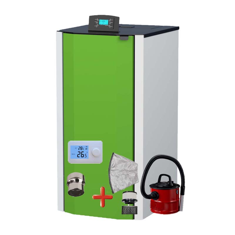 Centrala peleti Mareli compacta Matera 24kW Mareli – pachet cu reductie cos, termostat AMB, aspirator cenusa