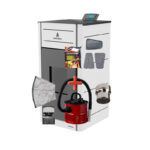 Termosemineu peleti Matera 24kW - include aspirator cenusa cu dubla filtrare, reductie evacuare 120mm, burete curatare sticla