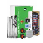 Centrala pe peleti compacta Thermfort 10-40kW TPB40- Smart WiFi Modul incorporat-termostat AMB, grup de siguranta, vas expansiune, pompa digitala, kit evacuare, boiler termoelectric cu doua serpentine paralele 120l